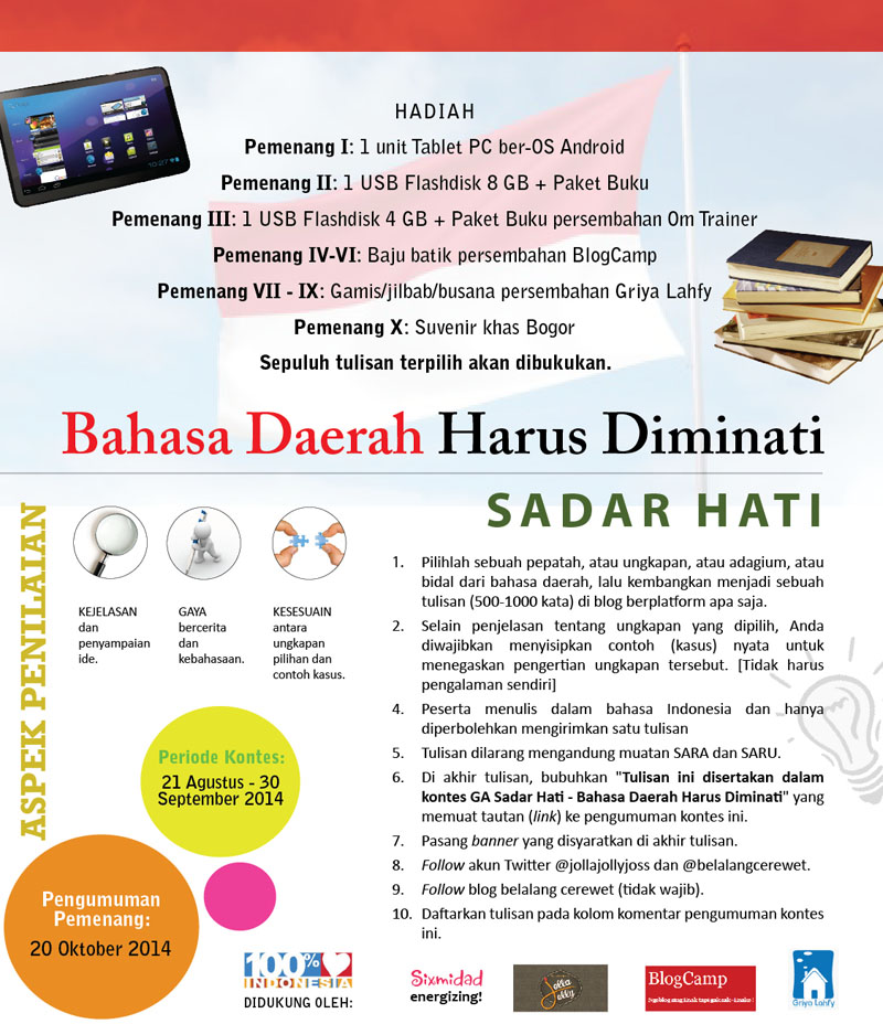 Kontes Sadar Hati Berhadiah Tablet PC (1/2)